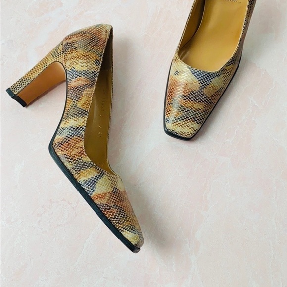 VTG Sacha London Camo Snakeskin Heels Sz 7AA - Picture 3 of 14